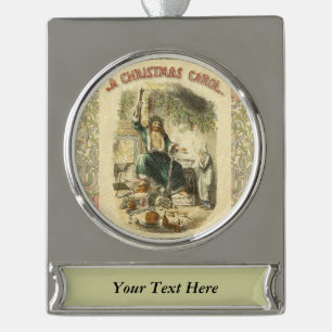 Geest van Kerstmis Heden Scrooge Verzilverd Banner Ornament