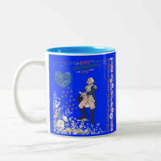 Geest van onafhankelijkheid gloeit koninklijk blau tweekleurige koffiemok