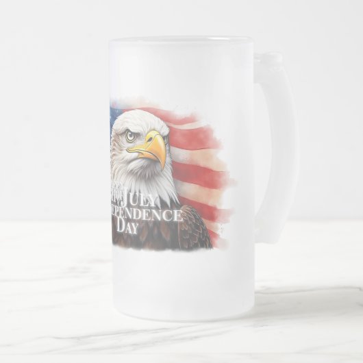 Geest van onafhankelijkheid matglas bierpul (Voorkant rechts)