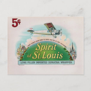 Geest van St. Louis  Cigar Label Retro Briefkaart