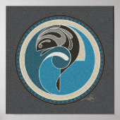 Geest van vis grijze achtergrond poster (Voorkant)