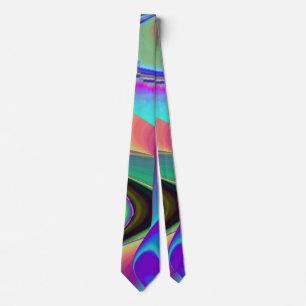 Geest van zomerse bries, Abstracte 3D Regenboogkun Stropdas