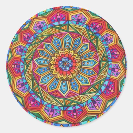 Geest & Ziel, Mandala #10 Ronde Sticker (Voorkant)