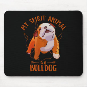 Geestdier Is Een Engelse Bulldog Leuke Puppy Liefd Muismat