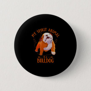 Geestdier Is Een Engelse Bulldog Leuke Puppy Liefd Ronde Button 5,7 Cm