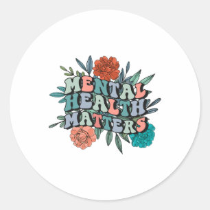 Geestelijk bewustzijn Geestelijke gezondheidsprobl Ronde Sticker