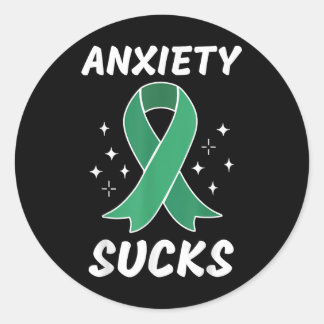 Geestelijk gezondheidsbewustzijn, angst is klote ronde sticker