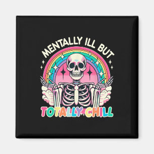 Geestelijk ziek maar totaal chill pastel skelet Ha Magneet