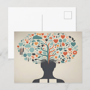 Geestelijke gezondheid abstracte kunst briefkaart