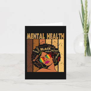 Geestelijke gezondheid Afro African American Black Kaart