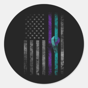 Geestelijke gezondheid Amerikaanse vlag zelfmoordb Ronde Sticker