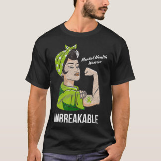 Geestelijke gezondheid arrior onbreekbare bewustma t-shirt