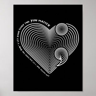 Geestelijke gezondheid Bewustzijn Hart Semi-colon Poster