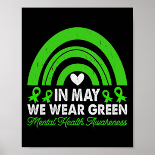 Geestelijke gezondheid Bewustzijn We Draag Groene Poster