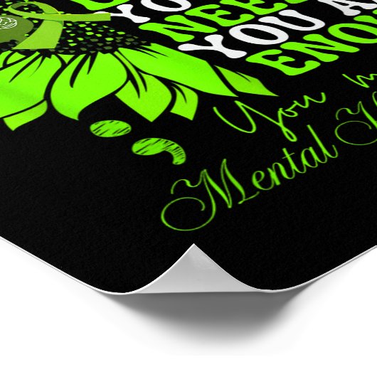 Geestelijke Gezondheid Bewustzijn Zonnebloem Groov Poster (Hoek)