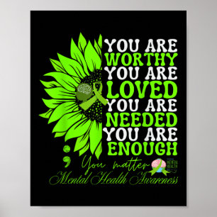 Geestelijke Gezondheid Bewustzijn Zonnebloem Groov Poster