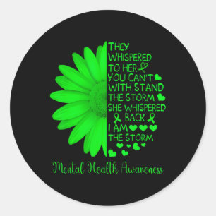 Geestelijke gezondheid Bewustzijnsproblemen Zonneb Ronde Sticker
