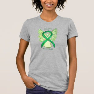 Geestelijke gezondheid Groen bewustzijn Ribbon Ang T-shirt