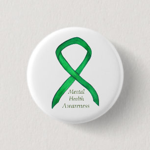 Geestelijke gezondheid Groene bewustwording Koolst Ronde Button 3,2 Cm