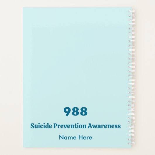 Geestelijke gezondheid is belangrijk Bewustzijn Pa Planner (Achterkant)