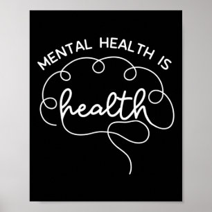 Geestelijke gezondheid is gezondheid Cute Brain Me Poster