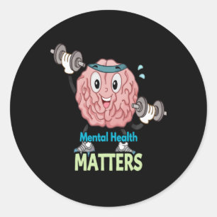 Geestelijke gezondheid is voor jezelf zorgen Stick Ronde Sticker