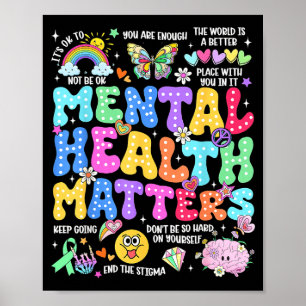 Geestelijke gezondheid menselijke hersenen ziekte poster