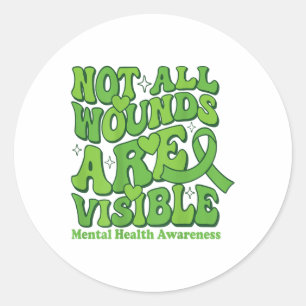 Geestelijke gezondheid Niet alle wonden zichtbaar Ronde Sticker