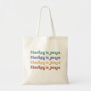 Geestelijke gezondheid Quote Therapie gekleurd Tote Bag
