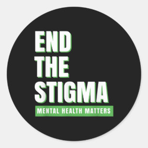 Geestelijke gezondheid S Beëindig het Stigma Bewus Ronde Sticker