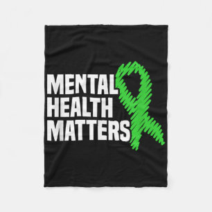 Geestelijke gezondheid S Green Ribbon Geestelijke Fleece Deken
