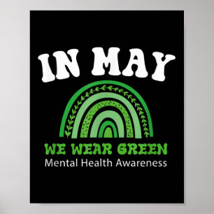 Geestelijke gezondheid S We Draag Green Mental Hea Poster