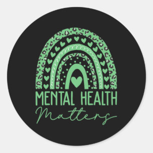 Geestelijke gezondheid S We Draag Green Mental Hea Ronde Sticker