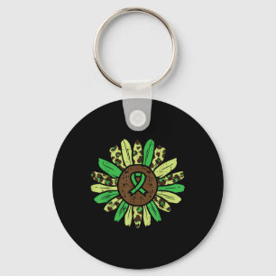 Geestelijke Gezondheid Zonnebloem Groene Ribbon Aw Sleutelhanger