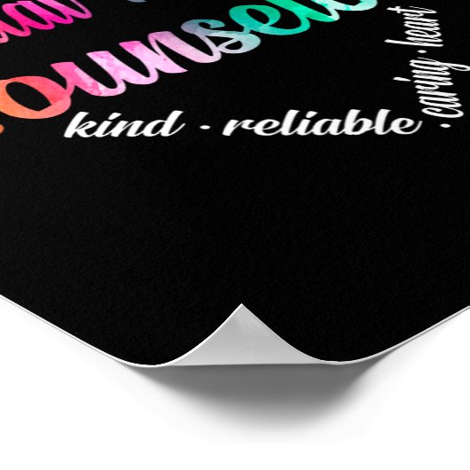 Geestelijke gezondheidsadviseur Heart Word Cloud W Poster (Hoek)