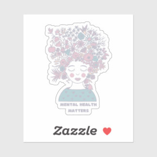 Geestelijke gezondheidskwesties | Bloemenvrouw Fra Sticker