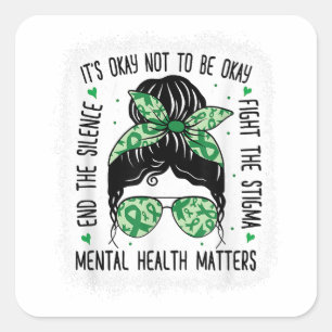 Geestelijke gezondheidskwesties Bun Mental Health Vierkante Sticker