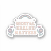 Geestelijke gezondheidskwesties | Groovy Rainbow F Sticker (Voorkant)