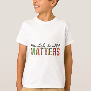 Geestelijke gezondheidsproblemen Bewustzijn bij ee T-shirt