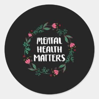 Geestelijke gezondheidsproblemen Bewustzijn Zelfmo Ronde Sticker