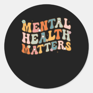 Geestelijke gezondheidsproblemen Menselijk brein Z Ronde Sticker