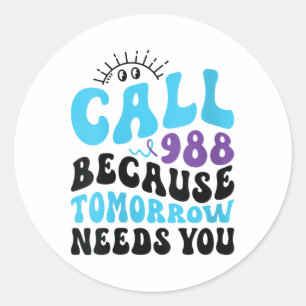 Geestelijke gezondheidszorg 988 Suicide Prevention Ronde Sticker