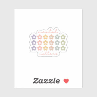 Geestelijke gezondheidszorg Retro Flowers Pastel G Sticker