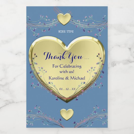 Geesten Elegant Bruiloft Partij Wijn Etiket (Enkel label)