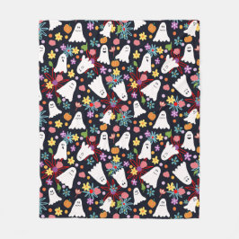 Geesten en bloemen fleece deken