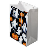 Geesten en Jack-O-Lantern inpakpapier Medium Cadeauzakje (Voorkant Gekanteld)
