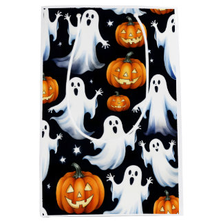 Geesten en Jack-O-Lantern inpakpapier Medium Cadeauzakje