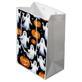 Geesten en Jack-O-Lantern inpakpapier Medium Cadeauzakje (Achterkant Gekanteld)