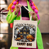 Geesten en pompoenen tijdens Halloween Tote Bag