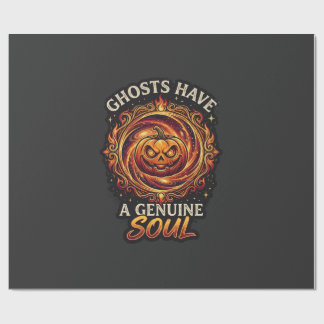 Geesten Hebben Echte Ziel Haloween Pompoen Vuur Sw Cadeaupapier